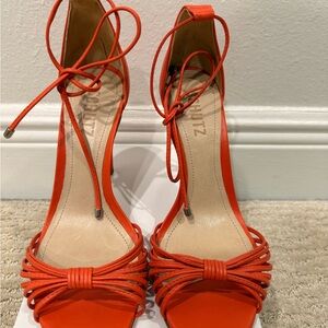 Schutz Orange Strappy Heels